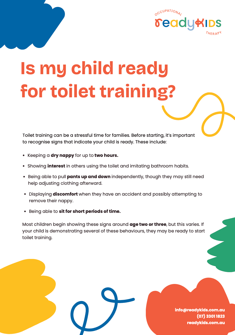 Is my child ready for toilet training printable resource