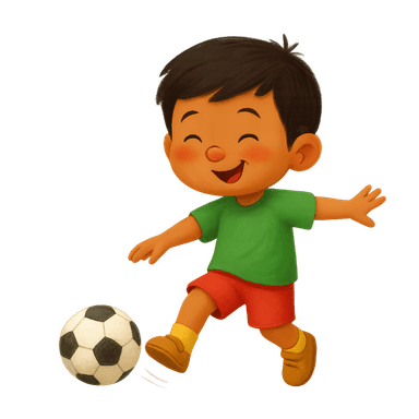 Illustration of a child practising gross motor skills