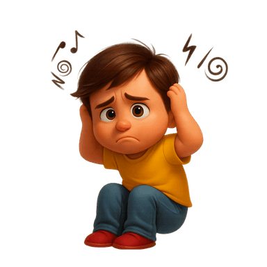 Illustration of a child experiencing sensory processing