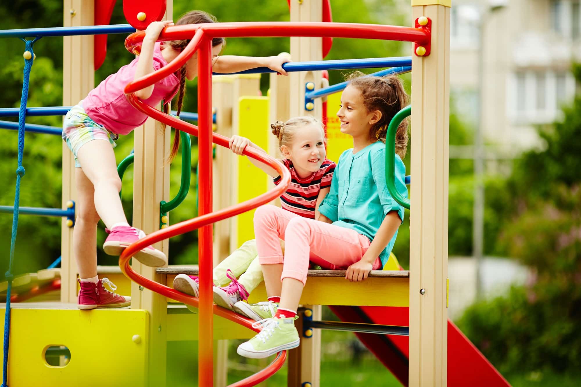 Playing in park