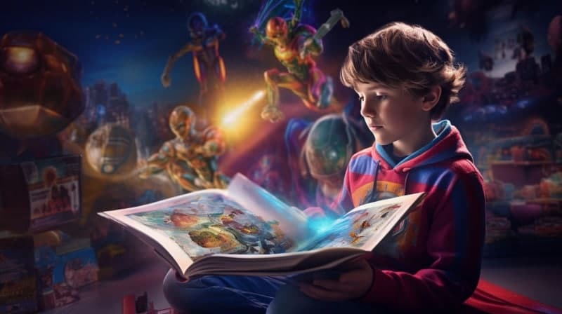 boy reading story