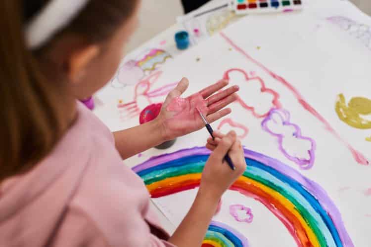 Kids Painting with Hands