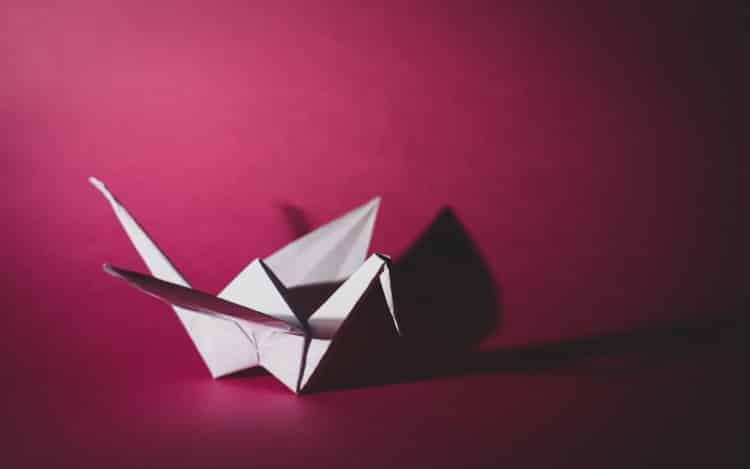 red and white paper plane